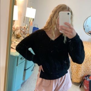 Black v neck sweater